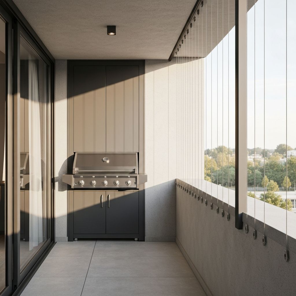 Modern balcony with invisible grill installation